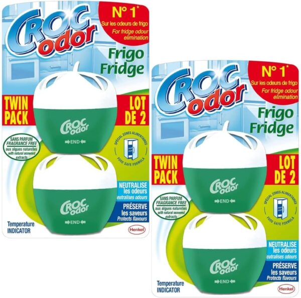 Fridge Deodoriser Croc Odor 2 x 2 pack | 4 x 33g Fridge Odour eliminator