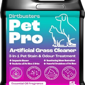 Dirtbusters Pet Pro Artificial Grass Cleaner For Dogs & Cats, 3-in-1 Clean, Remove Stains, Urine & Deodorise With Reactivating Odour Eliminator For Astro Turf & Fake Grass (5L)