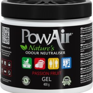 PowAir Gel Natural Odour Neutraliser - Passion Fruit Fragrance - Effective Home Odour Eliminator with Natural Essential Oils (400g)