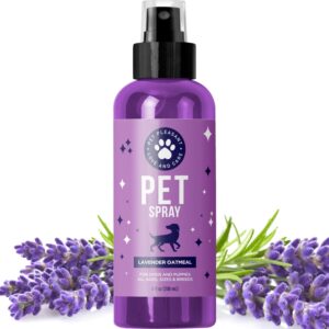 Cleansing Dog Deodorant Spray - Sulphate Free Dog Spray for Smelly Dogs and Detangling Spray for Dogs and Puppies with Lavender Essential Oil - Refreshing Dog Grooming and Dog Calming Spray - 236 ml