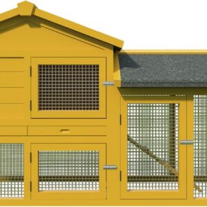 2 Levels Upgrade Rabbit Hutch Cage Indoor Outdoor Guinea Pig Cage Wooden Rabbit House Wooden Pet Animal House Chicken Coop On Run