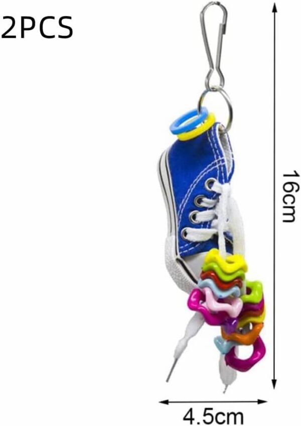 2Pcs Bird Chewing Toys Funny Shoes Parrot Toys Mini Parrot Toys Parrot Cage Bite Toys Bird Swing Toys for Small Parrots (Random Color) - Image 2