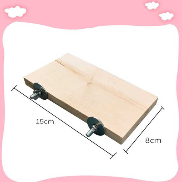 Vokowin 3pcs Pet Parrot Bird Cage Perches Square Wooden Stand for Parakeets Bird Chinchilla Hamster Guinea Squirrel Hedgehog (K93-3) - Image 2
