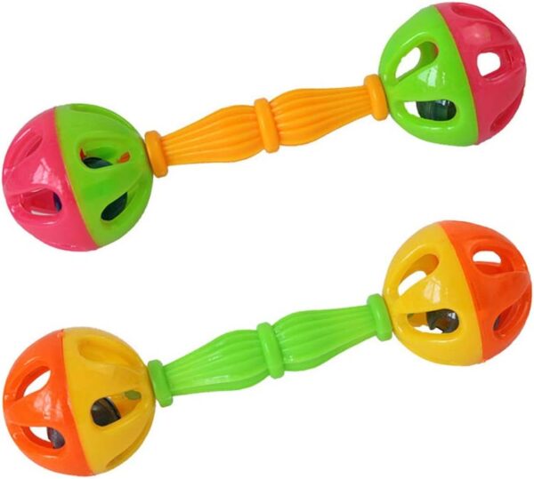 KieTeiiK 2 Pcs Pet Parrot Toys Interactive Colorful Ball With Bells Plastic Toy For Medium Birds Parrots Budgies Cockatiels Bird House Kits For Children To Build 2 Pack - Image 3