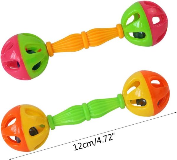 KieTeiiK 2 Pcs Pet Parrot Toys Interactive Colorful Ball With Bells Plastic Toy For Medium Birds Parrots Budgies Cockatiels Bird House Kits For Children To Build 2 Pack - Image 6