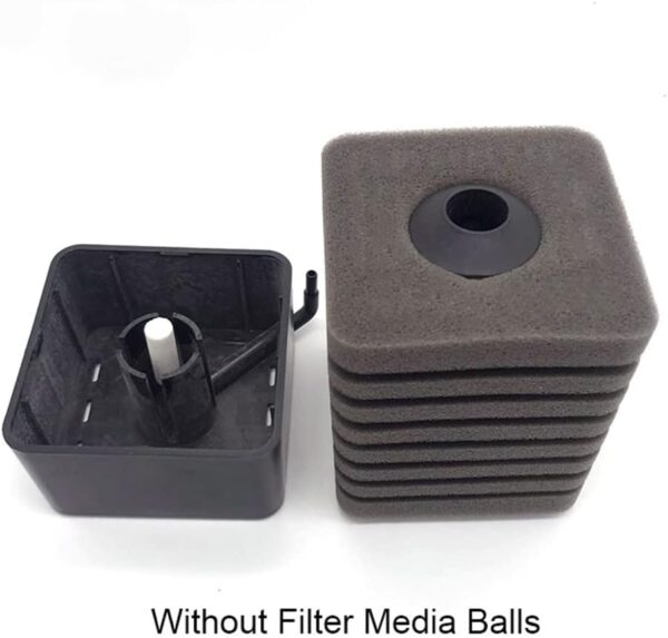 Tigerlily Enterprises Fish Tank Filter, Submersible Sponge Filters For Aquarium With 1 Spare Sponge and Bio-Media Ceramic Balls. For Freshwater and Saltwater Aquariums - SMALL - Image 5