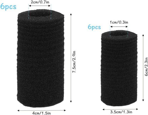 Geluode Intake Filter Sponge,12 PCS Aquarium Internal Fish Tank Filter Sponge Replacement Filters Covers Sponges,Includes 2 Size - Image 3