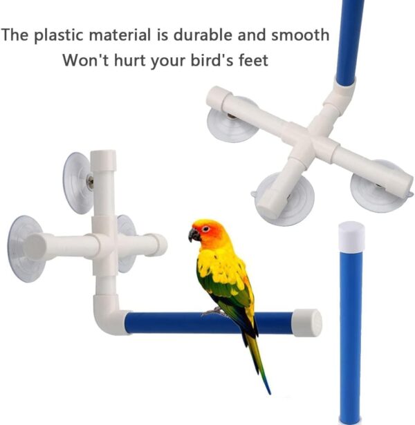 Bird Perches Stand Parrot Standing Bird Perches Foldable Holder for Bird Finches Shower - Image 2
