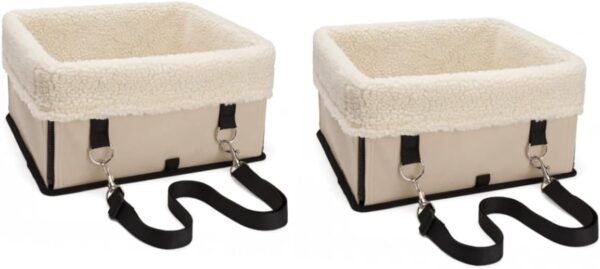 2pcs Car Dog Bag Car Seat Pet Booster Car Seats Sheep Wool Seats Dog Car Booster Seats Pet Seats Car Foldable Carrier Lathe Seats Foldable Pet Bag Pet Bag Seats House Cats and Dogs - Image 6