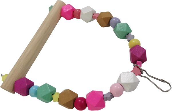 TeTupGa Wooden Bird Swing Perch Toys, Parrot Swing Hanging Standing Toy Playground Play Gym Bird Cage Toy for Parrots Parakeets Cockatiels Conure Budgies Small-Medium Birds - Image 7