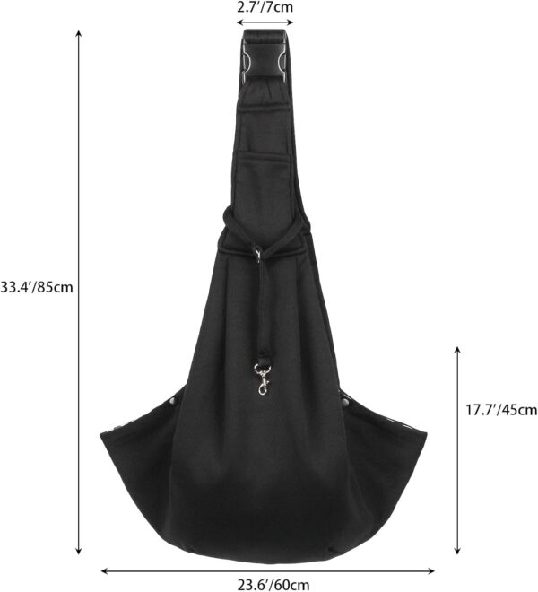 Sarsumir Dog Carrier Bag Dog Sling, Hand Free Pet Carrier for Small Medium Cat Dog, Puppy Carrier with Adjustable Shoulder Strap Puppy Sling for Travel Walking Shopping, Black - Image 7