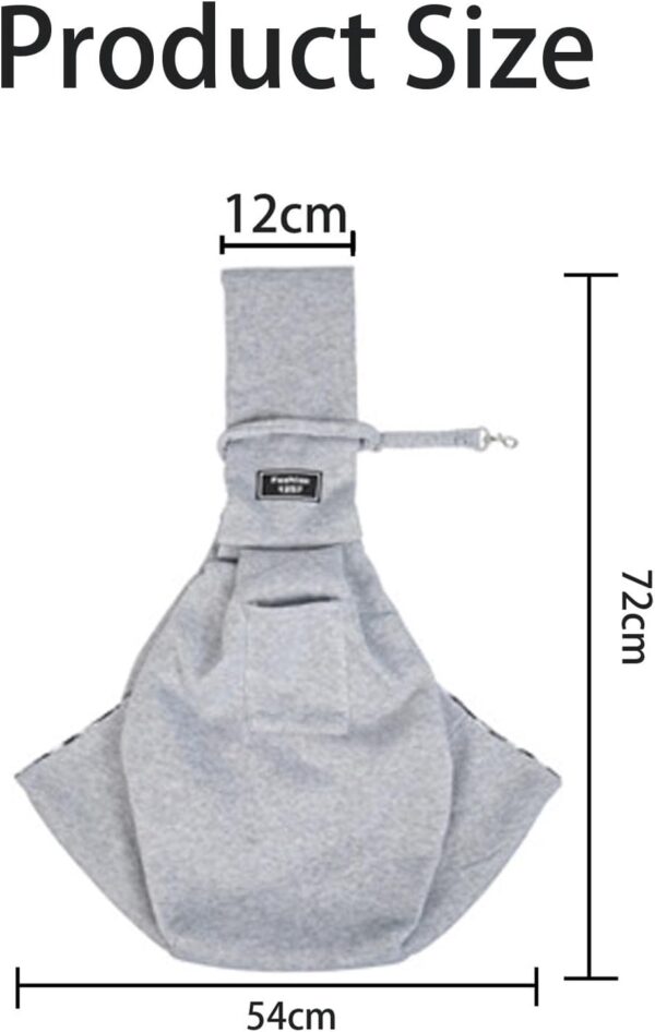 Dog Carry Sling, Pet Carriers for Dogs, Puppy Sling Carrier Small Dog, Small Pet Sling Carrier-Hands Free, Safety Belt Carrier for Small Dogs Outdoor Walking Travel Shopping Grey - Image 2