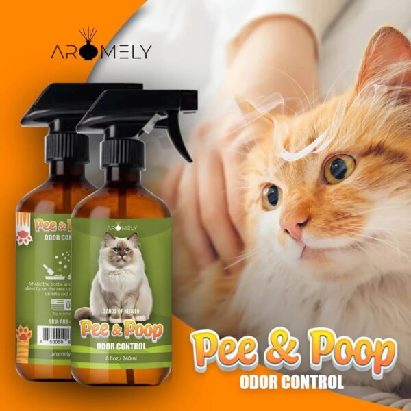 Pee & Poop - Sands Heaven Advanced Cat Odor Eliminator Spray 8oz - Concentrated Pet Urine & Feces Neutralizer, Fresh Scent for Litter Boxes, Carpets & Home, Eco-Friendly, Non-Toxic - Made in USA - Image 4