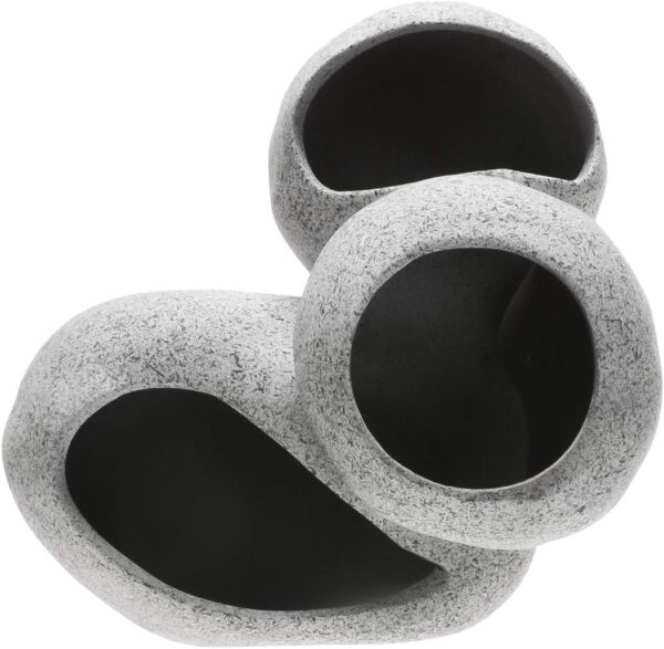 Cave Aquarium Ornaments Ceramic Breeding Shelter Realistic Stone Pot Shape House Fish Tank Decoration for Baby Betta Fishes Cichlid Shrimp Play Hide Rest - Image 5