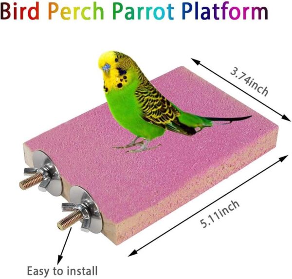 Bird Parrot Toys, Hanging Bell Bird Cage Swing Toy, Wooden Perch Chewing Toys for Small Parakeets, Cockatiels, Conures, Budgie, Lovebirds, Macaws (8Pcs Brid Toys) - Image 5