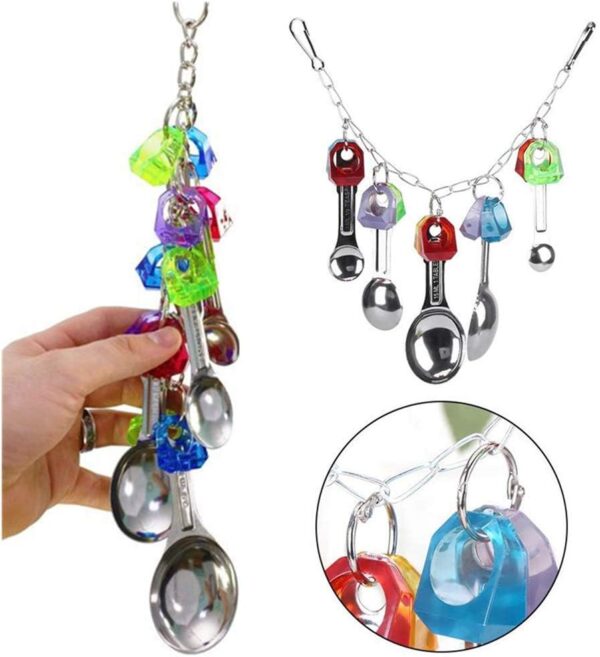 Ycnpeatt 1Piece Bird Swing Toys Parrot Hanging Chewing Toys for Parakeet Cockatiel Conure Cockatoo Macaw African Greys Parrot Cage Toys - Image 2
