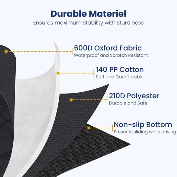 ADOV Dog Booster Seat, Waterproof Pet Car Seat Cover for Small to Medium Dogs, Extra Stable Reinforced Walls and Scratch Proof Travel Carrier Cage, Non-Slip Front or Back Seat Protector - Image 3
