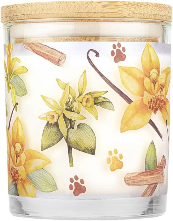 One Fur All - 100% Natural Soy Wax Candle- Pet Odour Eliminator, Up To 60 Hours Burn Time, Non-toxic, Reusable Glass Jar Scented Candles – Pet House Candle (Vanilla Sandalwood) - Image 2