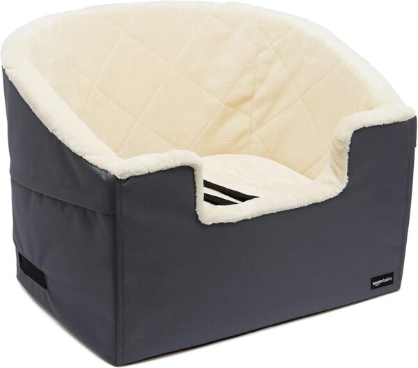 Amazon Basics Dog Cat Seat, Pet Car Booster Bucket, Large, Grey, 45.7 x 55.8 x 40.6 cm - Image 2