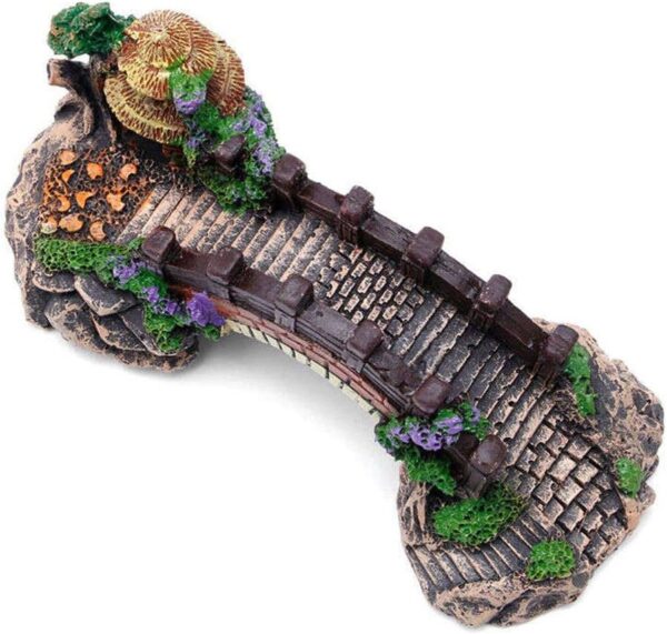 Saim Fish Tank Decorations Aquarium Decoration Resin Arch Bridge Pavilion Fish Tank Ornaments With Tree Aquarium Garden Decor For Fish Tank Landscape Ornament,Medium - Image 6