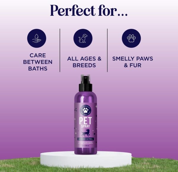 Cleansing Dog Deodorant Spray - Sulphate Free Dog Spray for Smelly Dogs and Detangling Spray for Dogs and Puppies with Lavender Essential Oil - Refreshing Dog Grooming and Dog Calming Spray - 236 ml - Image 7