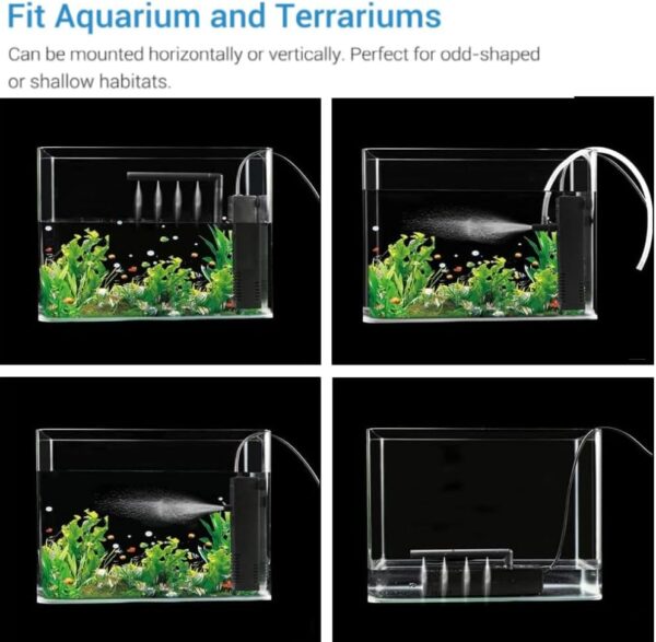 BayBerry Fish Tank Filter Internal Fish Tank Filter Adjustable Aquarium Fish Tank for 60L Aquarium Filter Pump Cleans Water Submersible Fish Tank Water Pump Air Pump - Image 5
