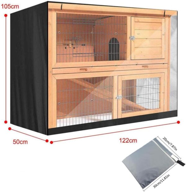 NOGRAX 3PCS Universal Rabbit Hutch Cover, Thickening Small Animals Hutch Cover, Waterproof Rabbit Cage Dust Cover, 210D Oxford Fabric, 48 x 19 x 41in - Image 7