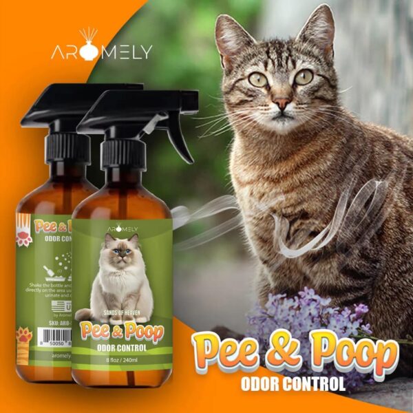 Pee & Poop - Sands Heaven Advanced Cat Odor Eliminator Spray 8oz - Concentrated Pet Urine & Feces Neutralizer, Fresh Scent for Litter Boxes, Carpets & Home, Eco-Friendly, Non-Toxic - Made in USA - Image 3
