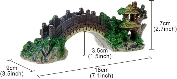 Saim Fish Tank Decorations Aquarium Decoration Resin Arch Bridge Pavilion Fish Tank Ornaments With Tree Aquarium Garden Decor For Fish Tank Landscape Ornament,Medium - Image 4