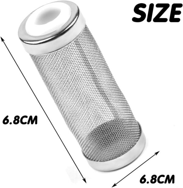 Aquarium Filter Fish Tank Intake Filter,Aquarium Intake Strainer,Filter Inlet Inflow Basket Protector Guard，Stainless Steel Shrimp Filter Guard Aquarium Mesh Net for Protecting Fish Shrimp （12mm） - Image 2