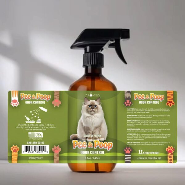 Pee & Poop - Sands Heaven Advanced Cat Odor Eliminator Spray 8oz - Concentrated Pet Urine & Feces Neutralizer, Fresh Scent for Litter Boxes, Carpets & Home, Eco-Friendly, Non-Toxic - Made in USA - Image 5