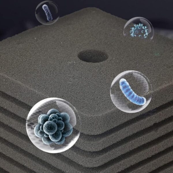 Tigerlily Enterprises Fish Tank Filter, Submersible Sponge Filters For Aquarium With 1 Spare Sponge and Bio-Media Ceramic Balls. For Freshwater and Saltwater Aquariums - SMALL - Image 4