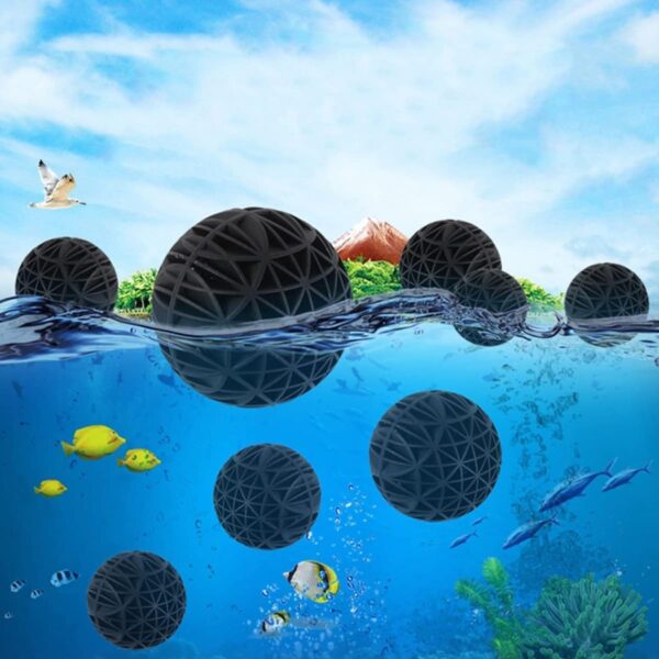 JJiaoLinin Bio Balls, 100 Pcs Bio Porous Filter Biochemical Ball Filter Media Water Filter Material with Cotton Bio Porous Filter Ball Aquarium Pond Fish Tank Bio Balls for Fish Tank Pond - Image 6
