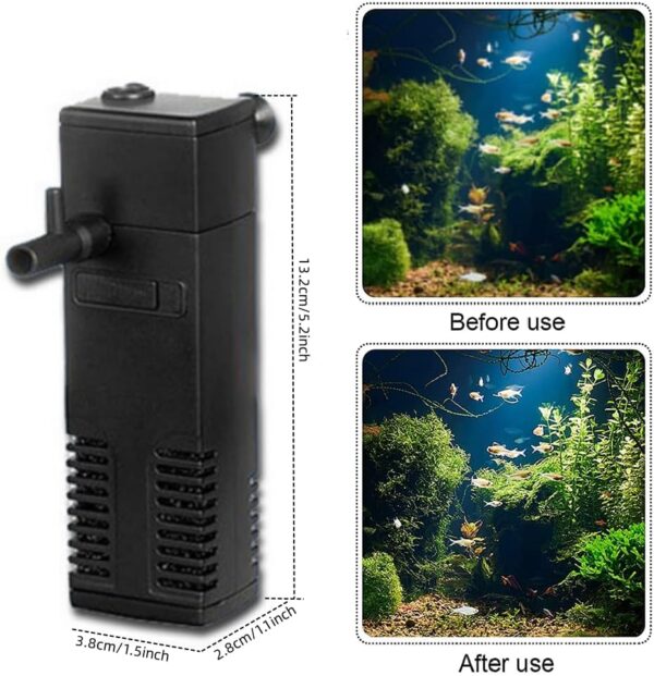 BayBerry Fish Tank Filter Internal Fish Tank Filter Adjustable Aquarium Fish Tank for 60L Aquarium Filter Pump Cleans Water Submersible Fish Tank Water Pump Air Pump - Image 7