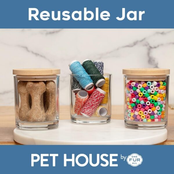 One Fur All - 100% Natural Soy Wax Candle- Pet Odour Eliminator, Up To 60 Hours Burn Time, Non-toxic, Reusable Glass Jar Scented Candles – Pet House Candle (Vanilla Sandalwood) - Image 8