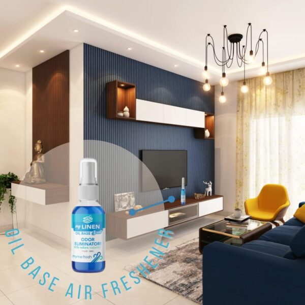 MyMe Fresh Linen Long Lasting Oil Based Spray Air Freshener Odour Remover Eliminator, Linen Scent, Tough on Bad Smells Pets Toilets Office Room Scent - Image 7