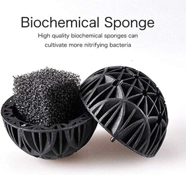 JJiaoLinin Bio Balls, 100 Pcs Bio Porous Filter Biochemical Ball Filter Media Water Filter Material with Cotton Bio Porous Filter Ball Aquarium Pond Fish Tank Bio Balls for Fish Tank Pond - Image 3