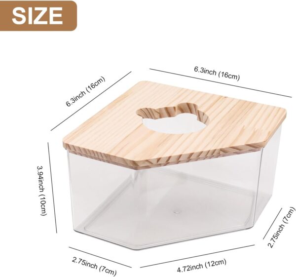 MoYouno Hamster Sand Bath,Transparent Acrylic Sand Bath Box and Pet Bath,Container With Ladder,Pet Supplies,Small Animal Pet Sauna Toilet,for Guinea Pig Chipmunk or Other Small Pets (pentagon) - Image 2