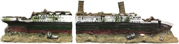 SLOCME Aquarium Titanic Shipwreck Decorations - Resin Material Ship Decorations，Fish Tank Sunken Ship Ornament Aquarium Environment Friendly Decorations - Image 6
