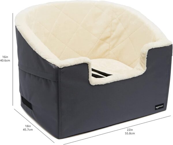 Amazon Basics Dog Cat Seat, Pet Car Booster Bucket, Large, Grey, 45.7 x 55.8 x 40.6 cm - Image 5