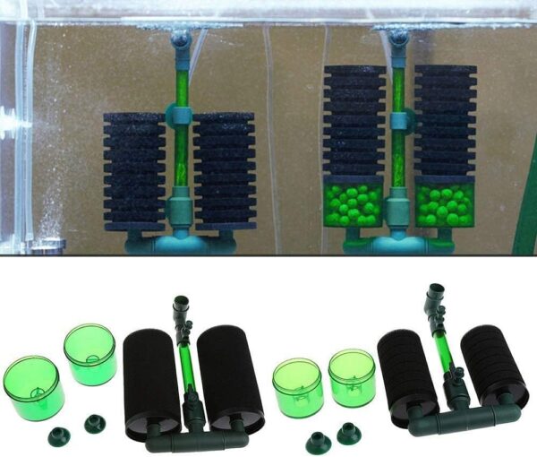 QANVEE QS100A Aquarium Double Sponge Filter Super Biochemical Filter Sponges for FishTank Aquarium Filter with Media Container for Fish Tank Oxygen Increasing and Cycle (Filter) - Image 5