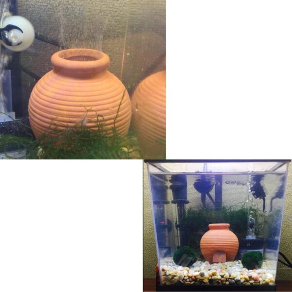 Saim Ceramic Jar Aquarium Decorations Fish Tank Cave Breeding Cones Cave Fish Tank Ornaments for Betta Fish Amano Shrimp Cichlid Bonsai to Play, Hide and Rest, Yellow - Image 3