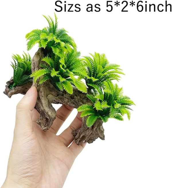 Smoothedo-Pets Fish Tank Decorations Aquarium Decoration Rock Caves Shrimp Cichlid Hiding Breeding Spawning Aquarium Plants Ornaments (Coconut Leaf/Wood) - Image 2