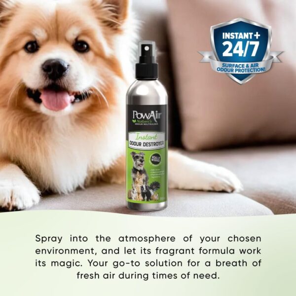 PowAir Pet Odour Destroyer Spray - Neutralises Unwanted Pet Odours Quickly and Safely (250ml) - Image 3