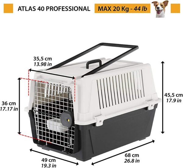 Dog Travel Kennel, Pet Kennel, Dog Crate Atlas 40 Professional, Safety Closing System, Aeration Grids, 49 X 68 X H 45,5 Cm. - Image 2
