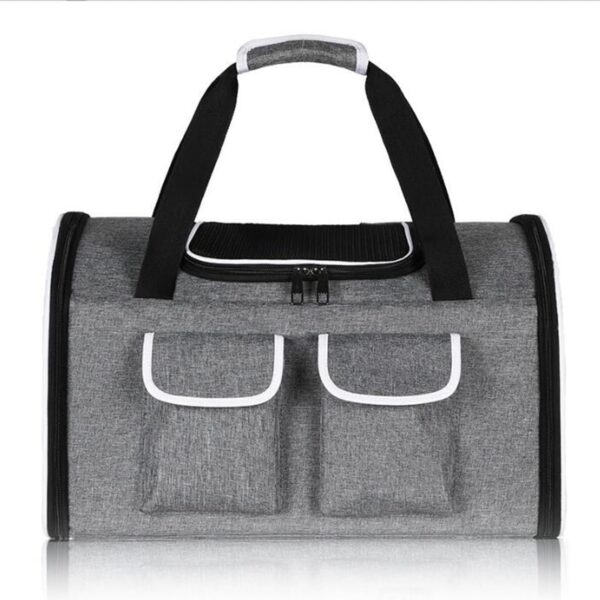 Foldable Pet Carrier,Cat,Small Dog,Puppy,Soft Sided Pets Travel Carrier Bag with Shoulder Strap and Handle,Free Removable Mat,Up to 12kg,50cm*30cm*32cm,Grey - Image 4