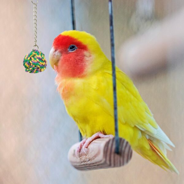 MEISH Parrot Knots Ball Rope Hanging Chain Parrot Toy Bird Chewing Toy Parakeet Cage Bite Toys Bird Foot Balls for Bird Parrot Budgie - Image 4