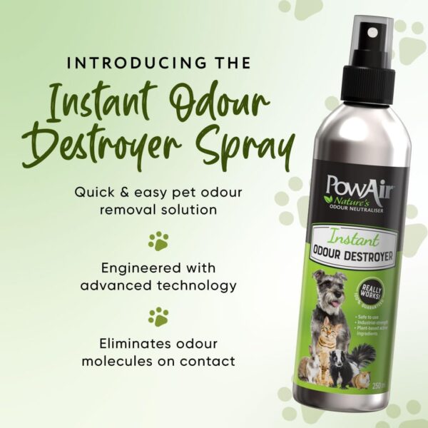 PowAir Pet Odour Destroyer Spray - Neutralises Unwanted Pet Odours Quickly and Safely (250ml) - Image 2