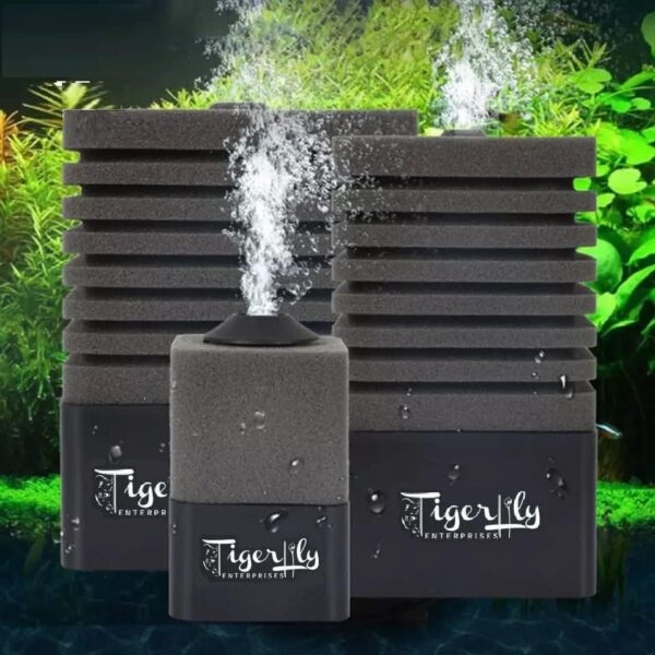 Tigerlily Enterprises Fish Tank Filter, Submersible Sponge Filters For Aquarium With 1 Spare Sponge and Bio-Media Ceramic Balls. For Freshwater and Saltwater Aquariums - SMALL - Image 7