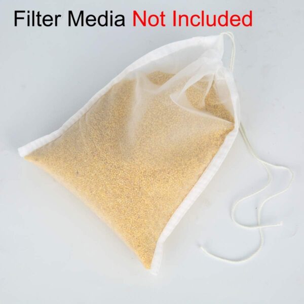 SLSON 5 Pcs Media Filter Bag Aquarium Fine 180 Micron Mesh Filter Bags Reusable Nylon Drawstring Bags for Fish Tank Activated Carbon,Charcoal,Bio Balls Filter Accessories,White - Image 4